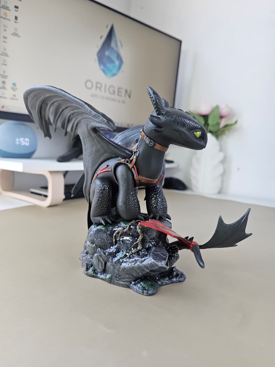 Chimuelo Figurine - Cómo Entrenar a Tu Dragón | Escultura de Resina Premium Toothless 3D