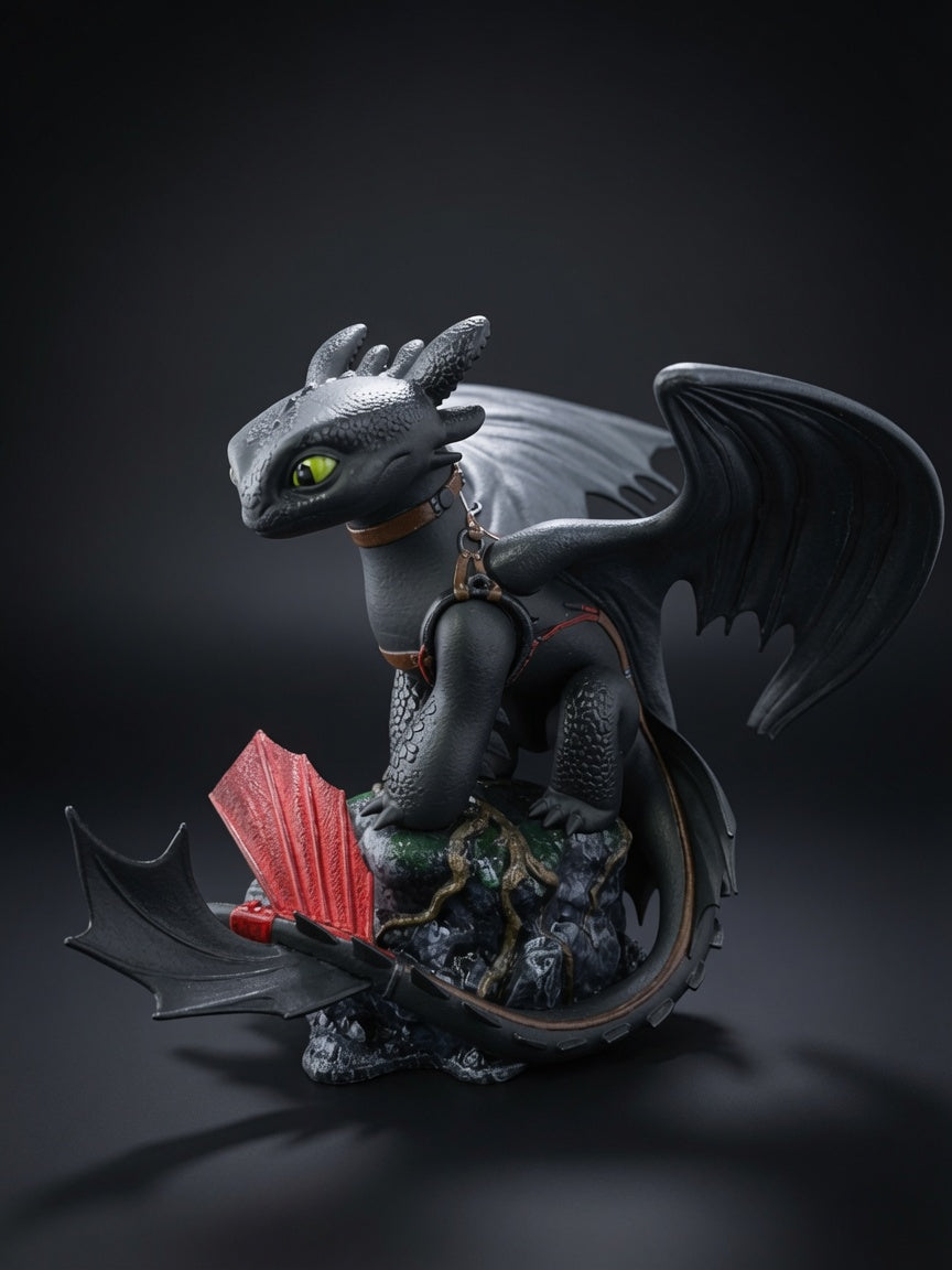 Chimuelo Figurine - Cómo Entrenar a Tu Dragón | Escultura de Resina Premium Toothless 3D
